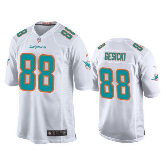 Men Miami Dolphins #88 Mike Gesicki Nike White Game NFL Jersey